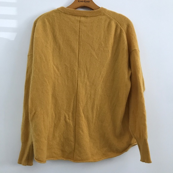 360 CASHMERE WOMENS SWEATER 100% CASHMERE YELLOW SLOUCHY OVERSIZE PULLOVER SMALL - Picture 5 of 10